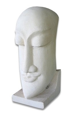Abstract Stone Carving White